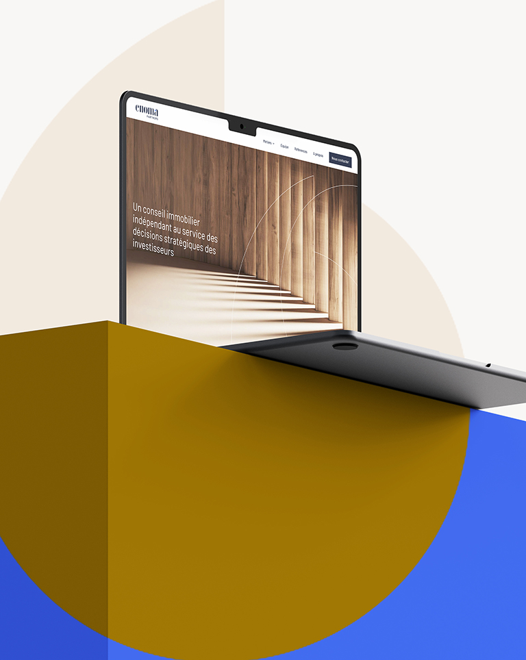 Agence-le-6_Design-Graphic-Paris_Communication-corporate_Branding_Strategie-de-marque_Design-global_Brand_Logotype_ENOMA-Partners_Univers-visuel_site-web